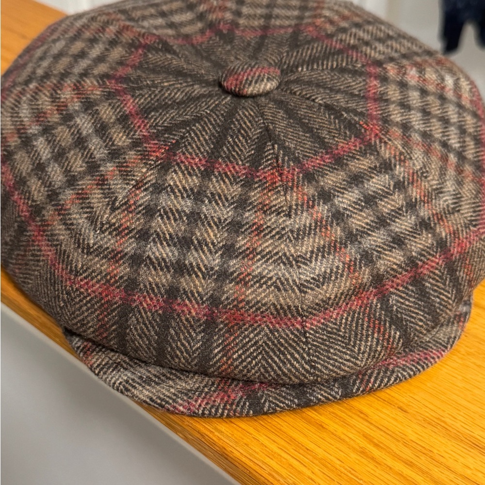 New-Classic Brown Tweed Flat Cap, made in Italy